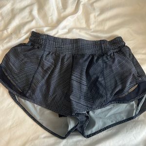 Lululemon Athletica Blue Patterned Hotty Hot Shorts